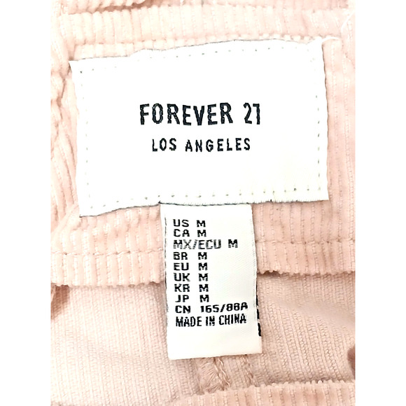 Forever 21 Corduroy Jumper Mini Dress Women’s Sz M Pink Preppy Gorpcore Festival - Picture 12 of 14